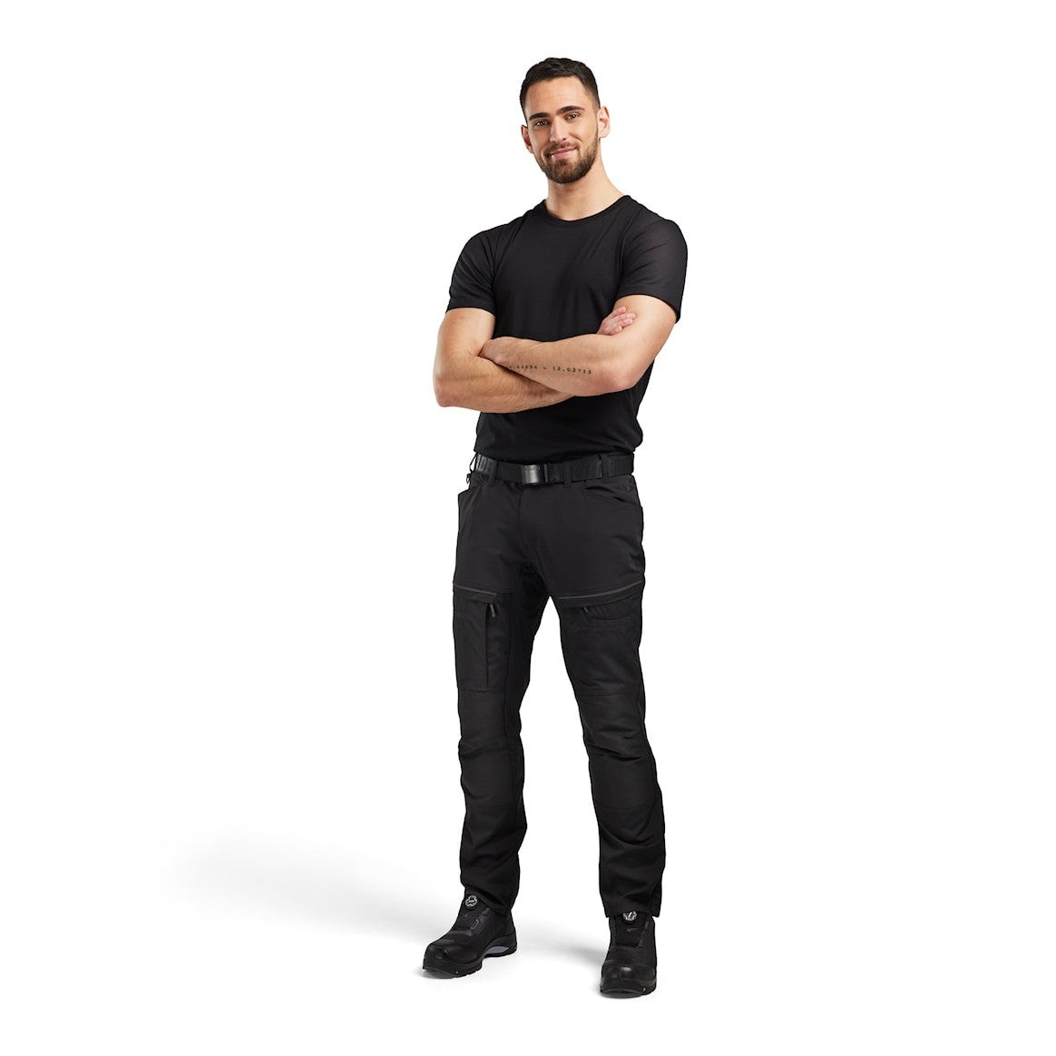 Blaklader Service Trousers with Stretch 1456 #colour_black-dark-grey