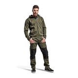 Blaklader Service Trousers with Stretch 1495 #colour_dark-olive-green-black