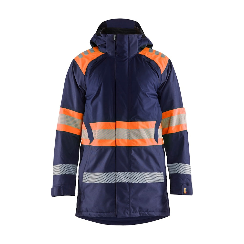 Blaklader Winter Parka Hi-Vis 4485 #colour_navy-blue-orange