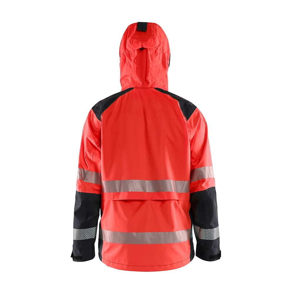 Blaklader Shell Jacket Hi-Vis 4435 #colour_red-hi-vis-black