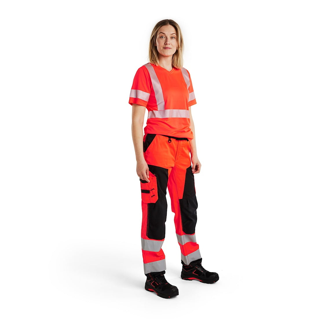 Blaklader Women's Hi-Vis T-Shirt 3336 #colour_red-hi-vis