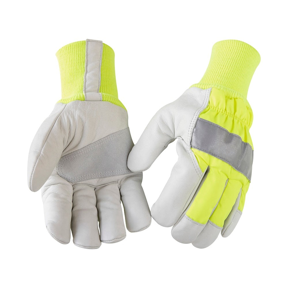 Blaklader Work Gloves Lined 2240 #colour_hi-vis-yellow-grey