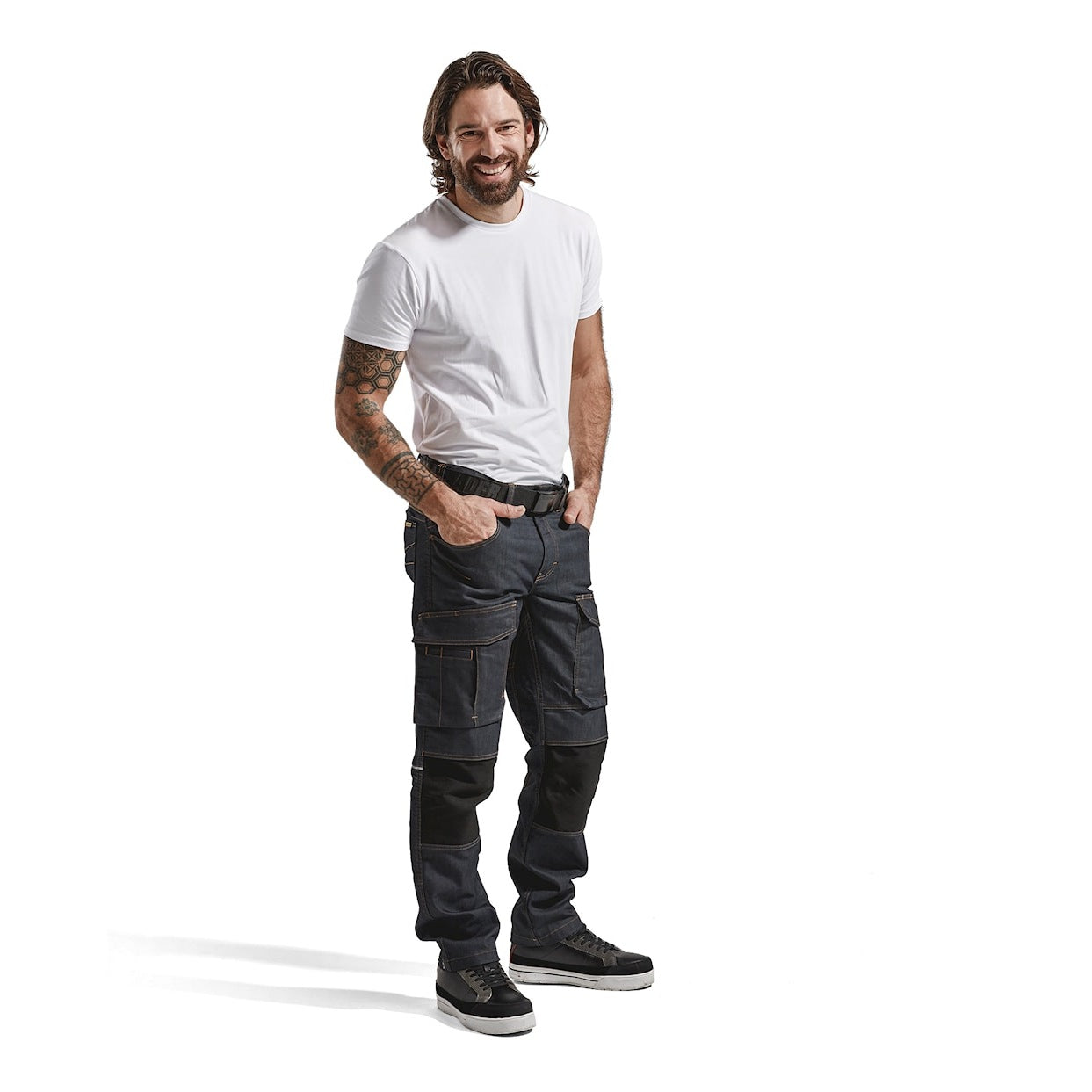 Blaklader Service Trousers Denim Stretch 1497 #colour_navy-blue-black