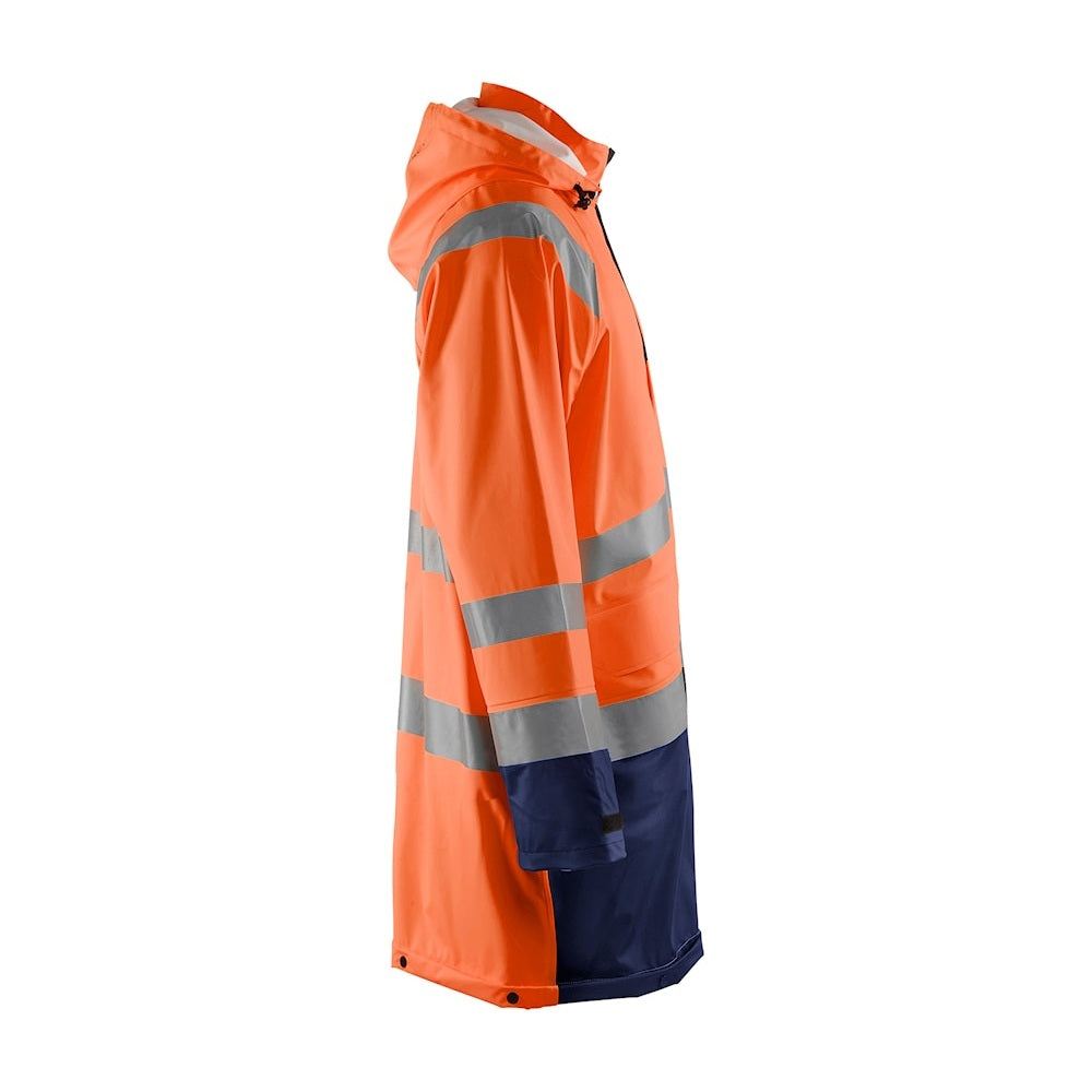 Blaklader Rain Jacket Hi-Vis Level 1 4324 #colour_orange-navy-blue