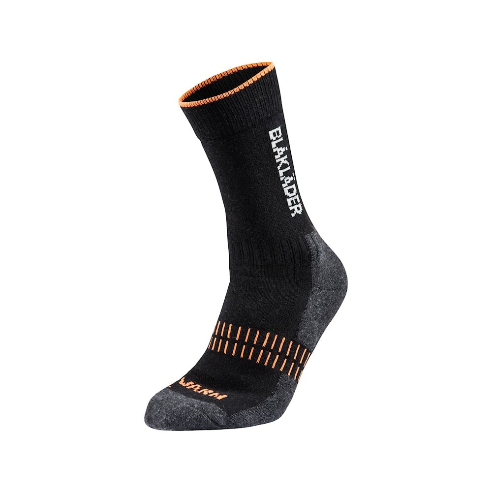 Blaklader Warm Sock 2192 #colour_black-NEON-orange
