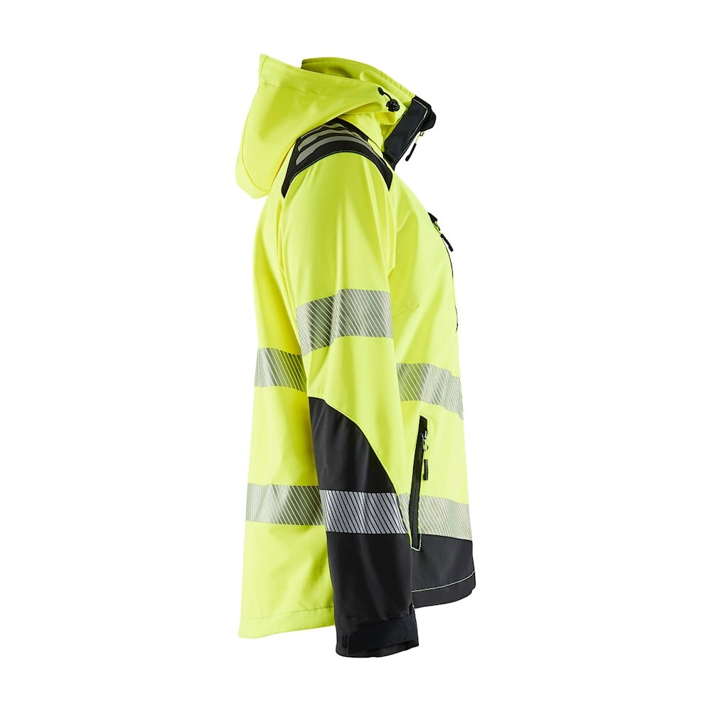 Blaklader Women's Hi-Vis Softshell Jacket 4791 #colour_hi-vis-yellow-black