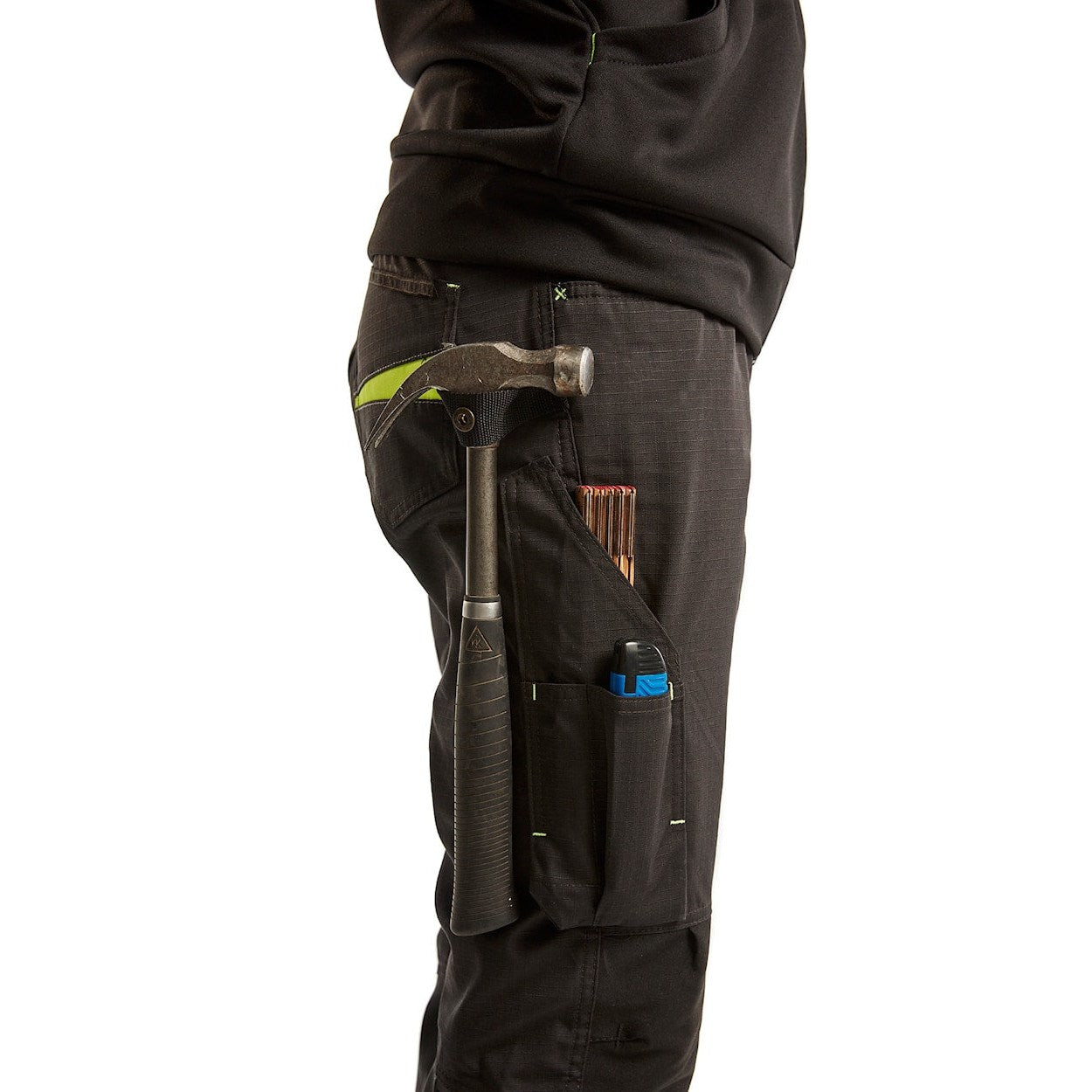 Blaklader Women's Service Trousers with Stretch 7195 #colour_black-hi-vis-yellow