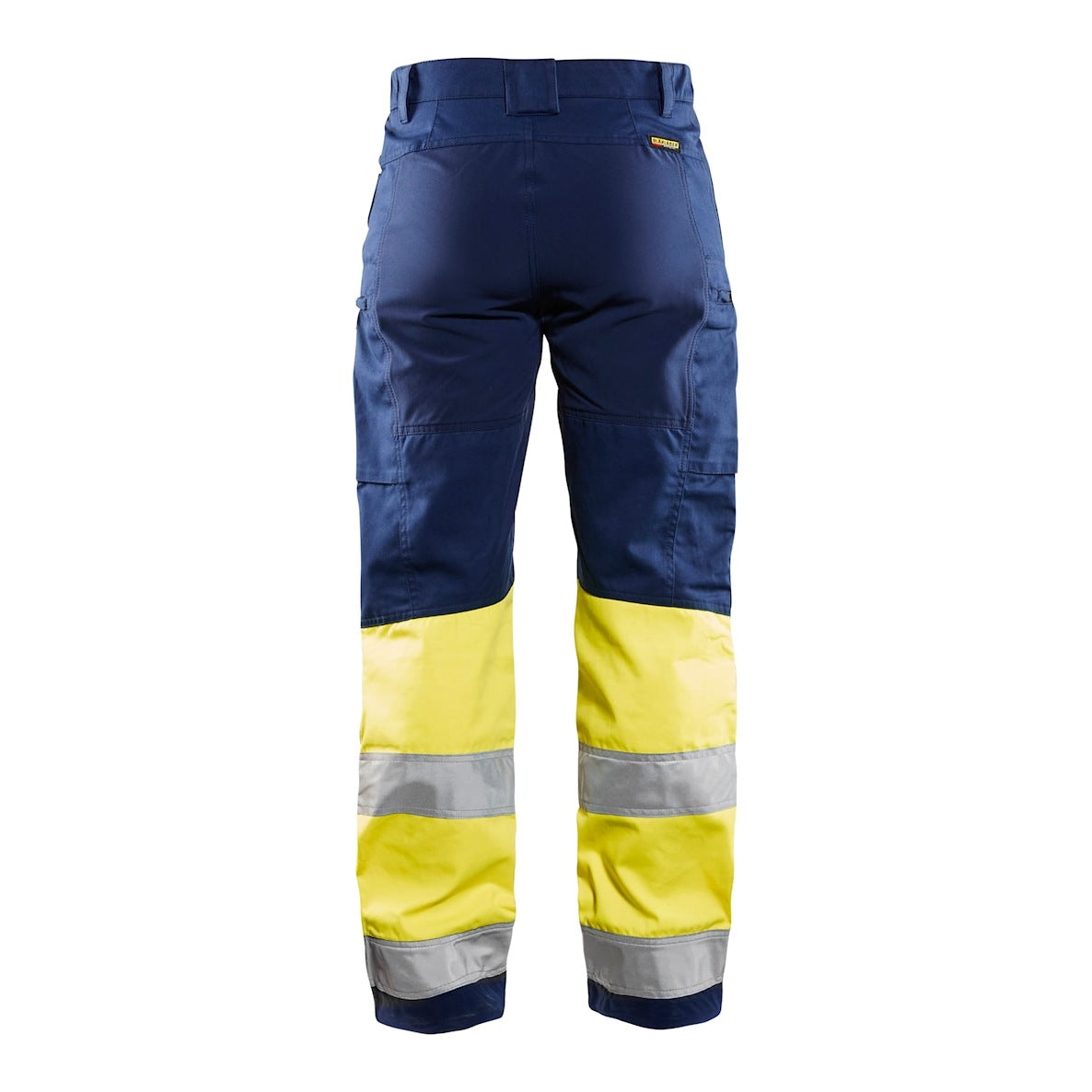 Blaklader Women's Hi-Vis Trousers with Stretch 7161 #colour_navy-blue-hi-vis-yellow