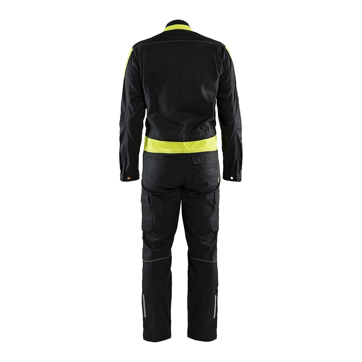 Blaklader Industry Overalls Stretch 6144 #colour_black-hi-vis-yellow