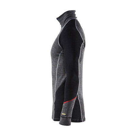 Blaklader Underwear Zip-Neck Top Xwarm, 100% Merino 4699 #colour_mid-grey-black