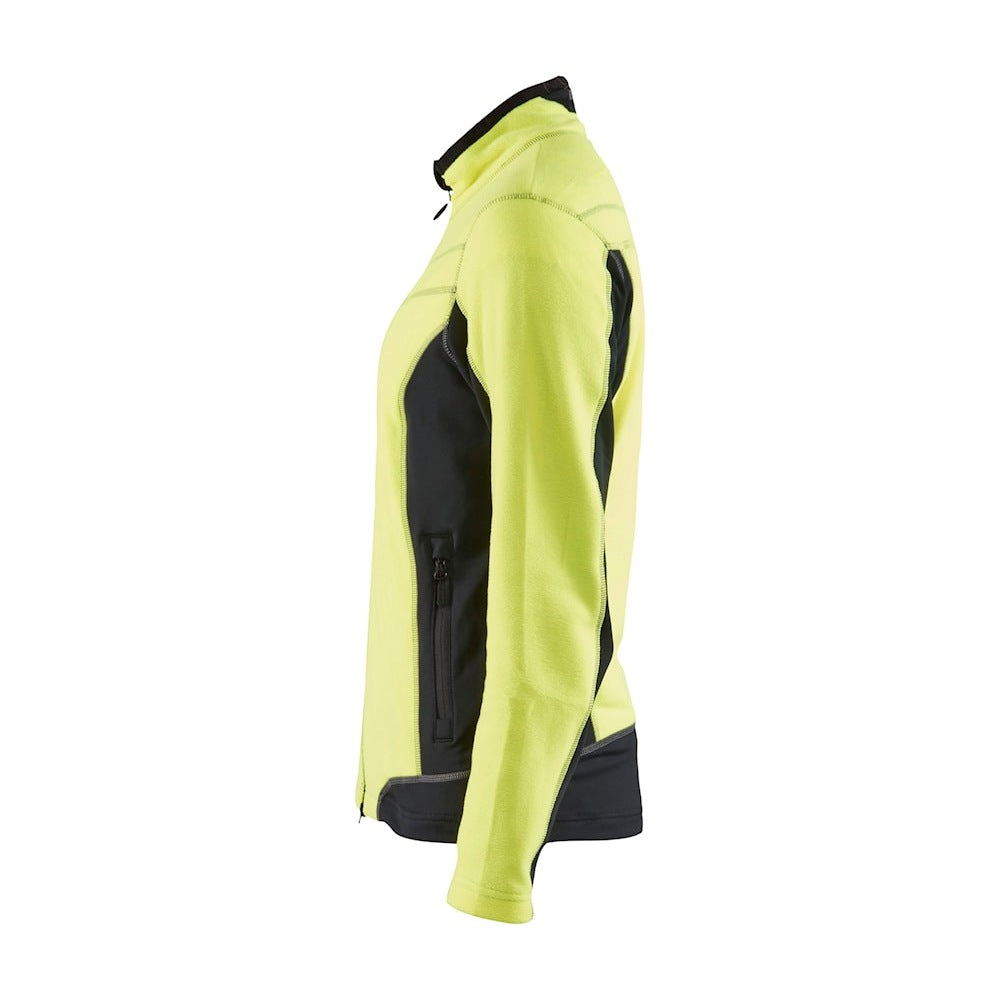 Blaklader Women's Micro Fleece Jacket 4924 #colour_hi-vis-yellow-black
