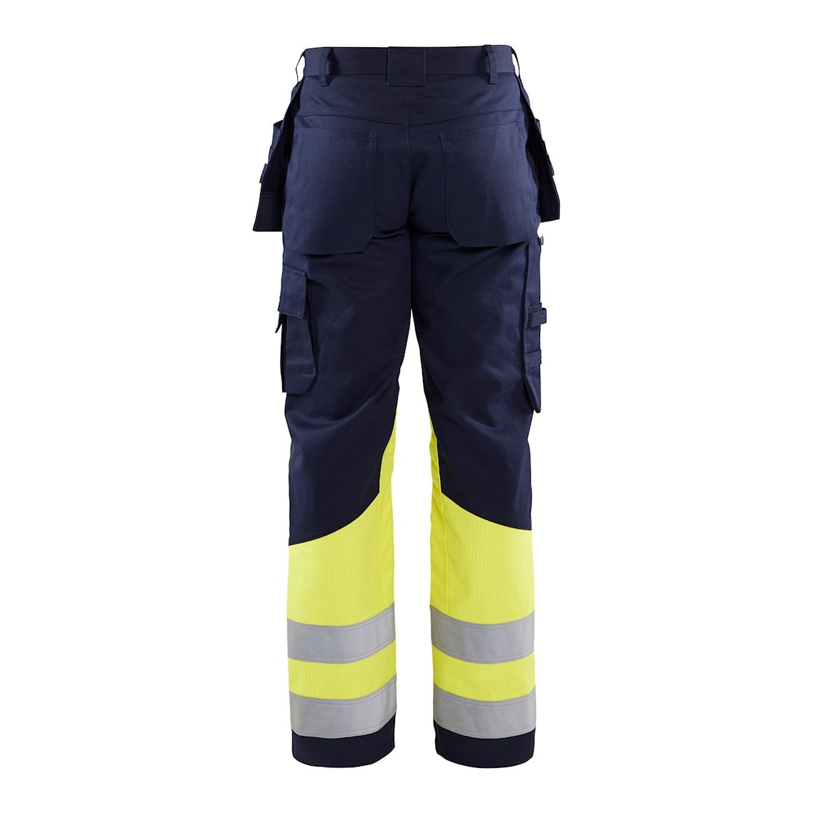 Blaklader Multinorm Craftsman Trousers 1479 #colour_navy-blue-hi-vis-yellow