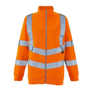 Supertouch Ladies Hi Vis Orange Eshaal Zipped Sweatshirt