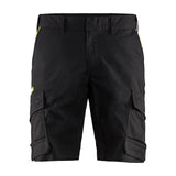 Blaklader Industry Shorts Stretch 1446 #colour_black-hi-vis-yellow