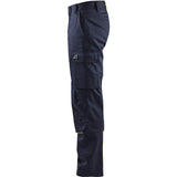 Blaklader Welding Trousers 1701 #colour_navy-blue-hi-vis-yellow