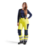 Blaklader Women's Hi-Vis Winter Trousers 7885 #colour_hi-vis-yellow-navy-blue