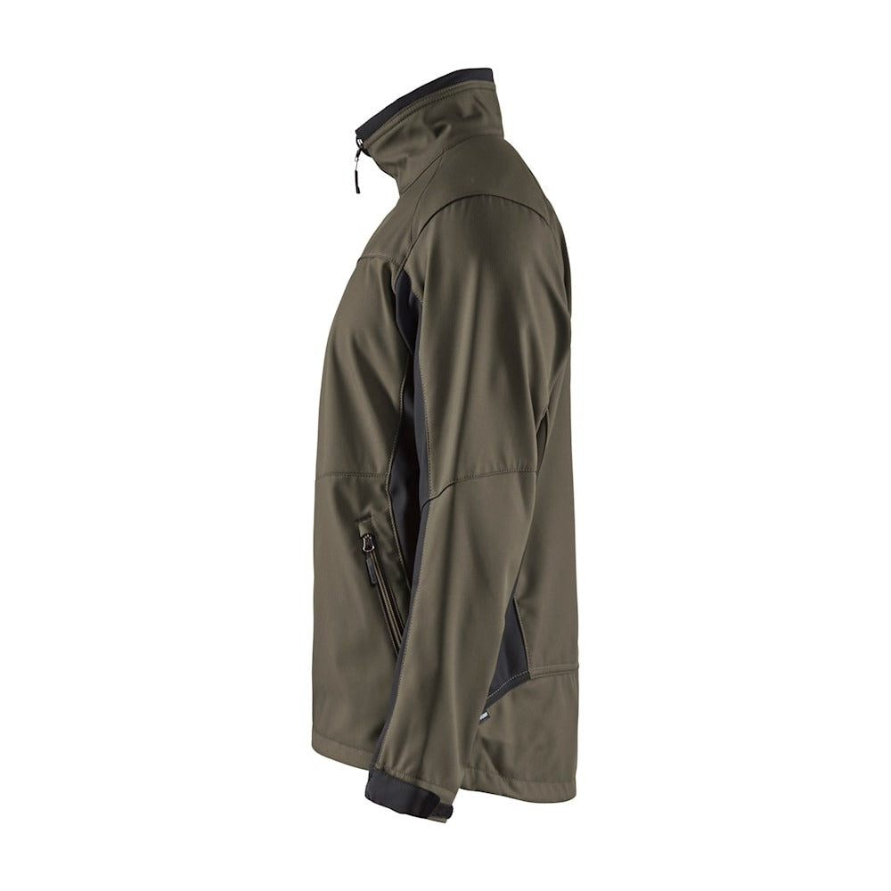 Blaklader Softshell Jacket 4950 #colour_dark-olive-green-black