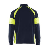 Blaklader Sweatshirt with Hi-Vis Panels 3550 #colour_navy-blue-hi-vis-yellow