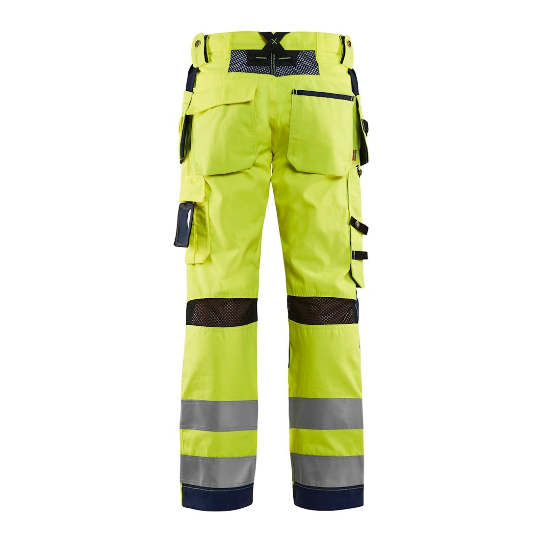 Blaklader Ventilated Hi-Vis Trousers 1565 #colour_hi-vis-yellow-navy-blue