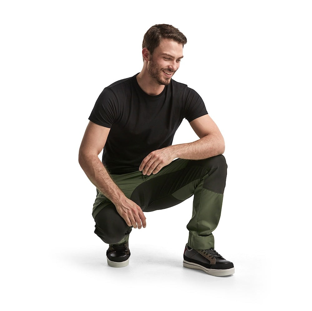 Blaklader Service Trousers with Stretch 14591845 #colour_army-green-black