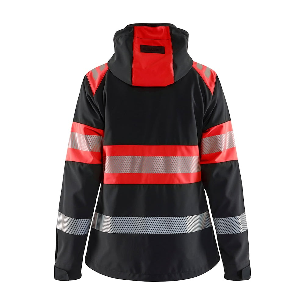 Blaklader Women's Softshell Jacket Hi-Vis 4404 #colour_black-red-hi-vis