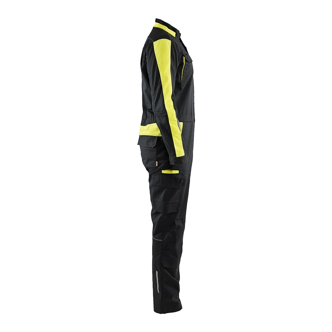 Blaklader Industry Overalls Stretch 6144 #colour_black-hi-vis-yellow