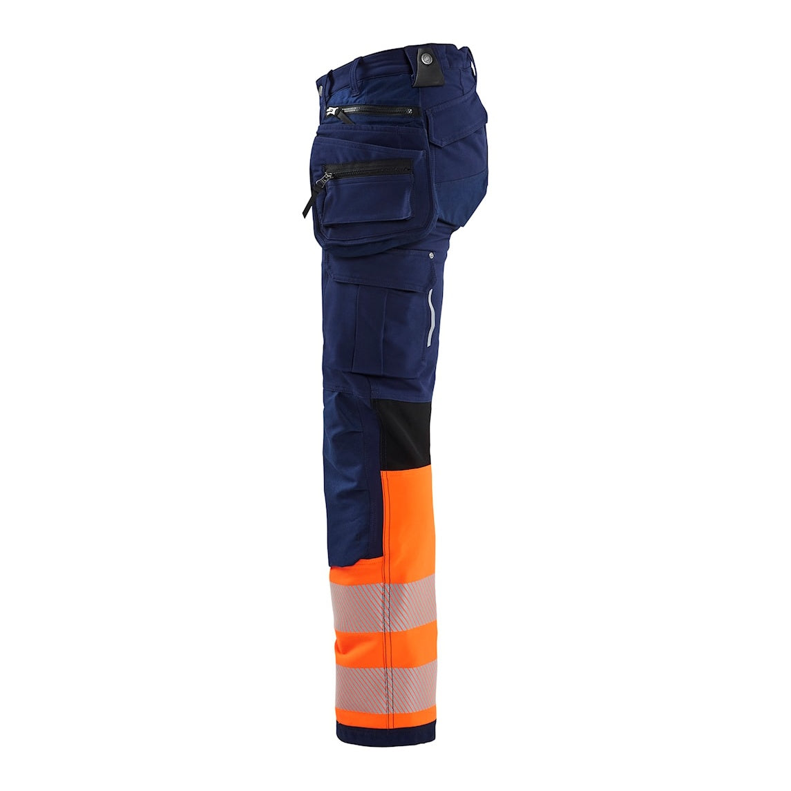 Blaklader Women's Hi-Vis 4-Way-Stretch Trousers 7193 #colour_navy-blue-orange