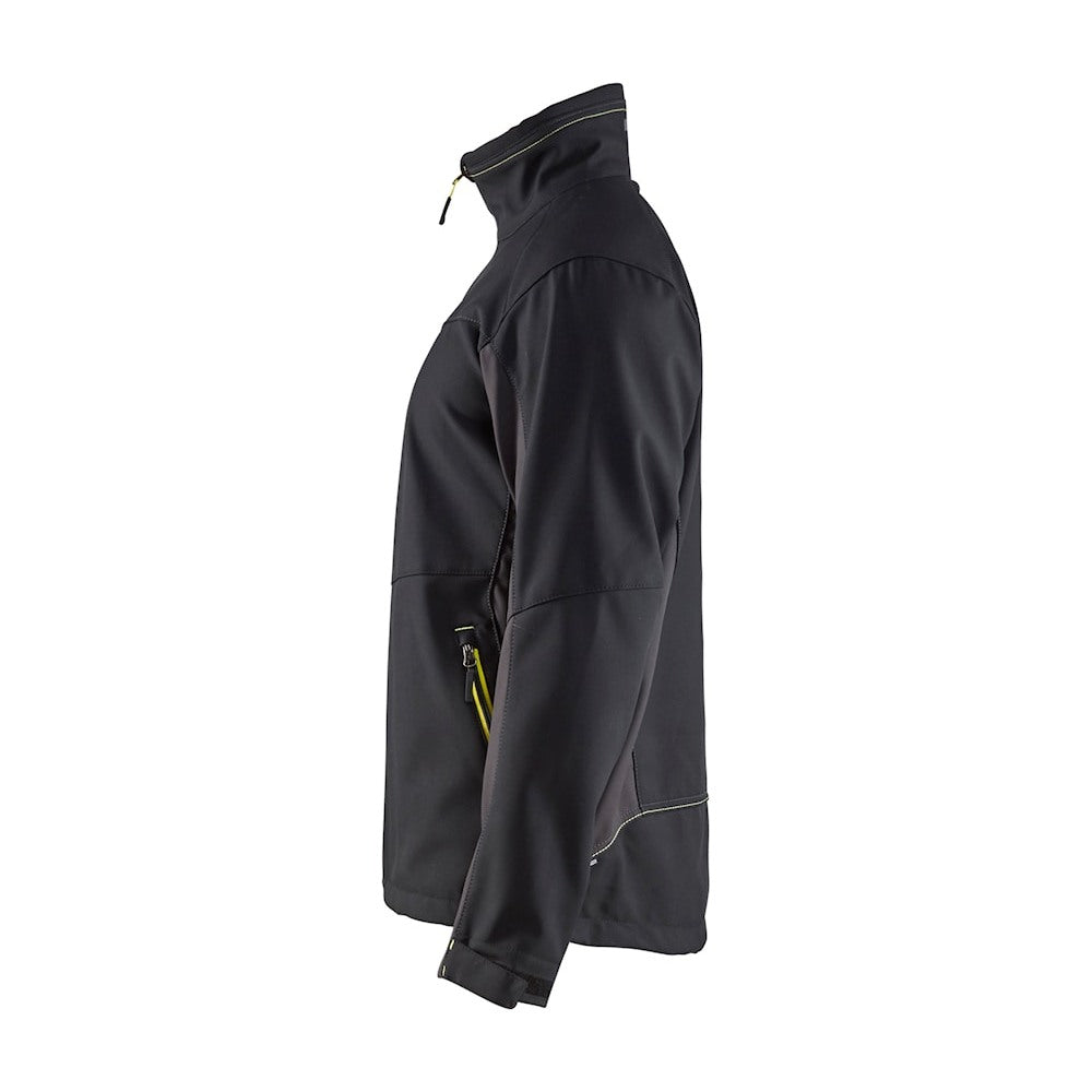 Blaklader Softshell Jacket 4950 #colour_black-hi-vis-yellow