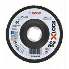 Bosch Professional X-LOCK Flap Discs - Angled Version - Fibre Plate - 115mm - G60 - X571 - Best for Metal