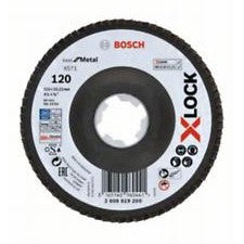 Bosch Professional X-LOCK Flap Discs - Angled Version - Fibre Plate - 115mm - G 120 - X571 - Best for Metal