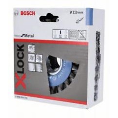Bosch Professional X-LOCK Wire Wheel Knotted 115mm Stainless Steel, 0.5mm Thickness