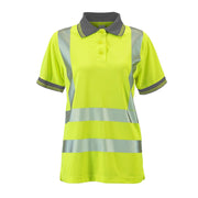 Supertouch Ladies Hi Vis Yellow Savannah Bird Eye Polo