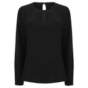 Henbury Women's Pleat Front Long Sleeve Blouse