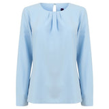Henbury Women's Pleat Front Long Sleeve Blouse