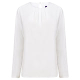 Henbury Women's Pleat Front Long Sleeve Blouse