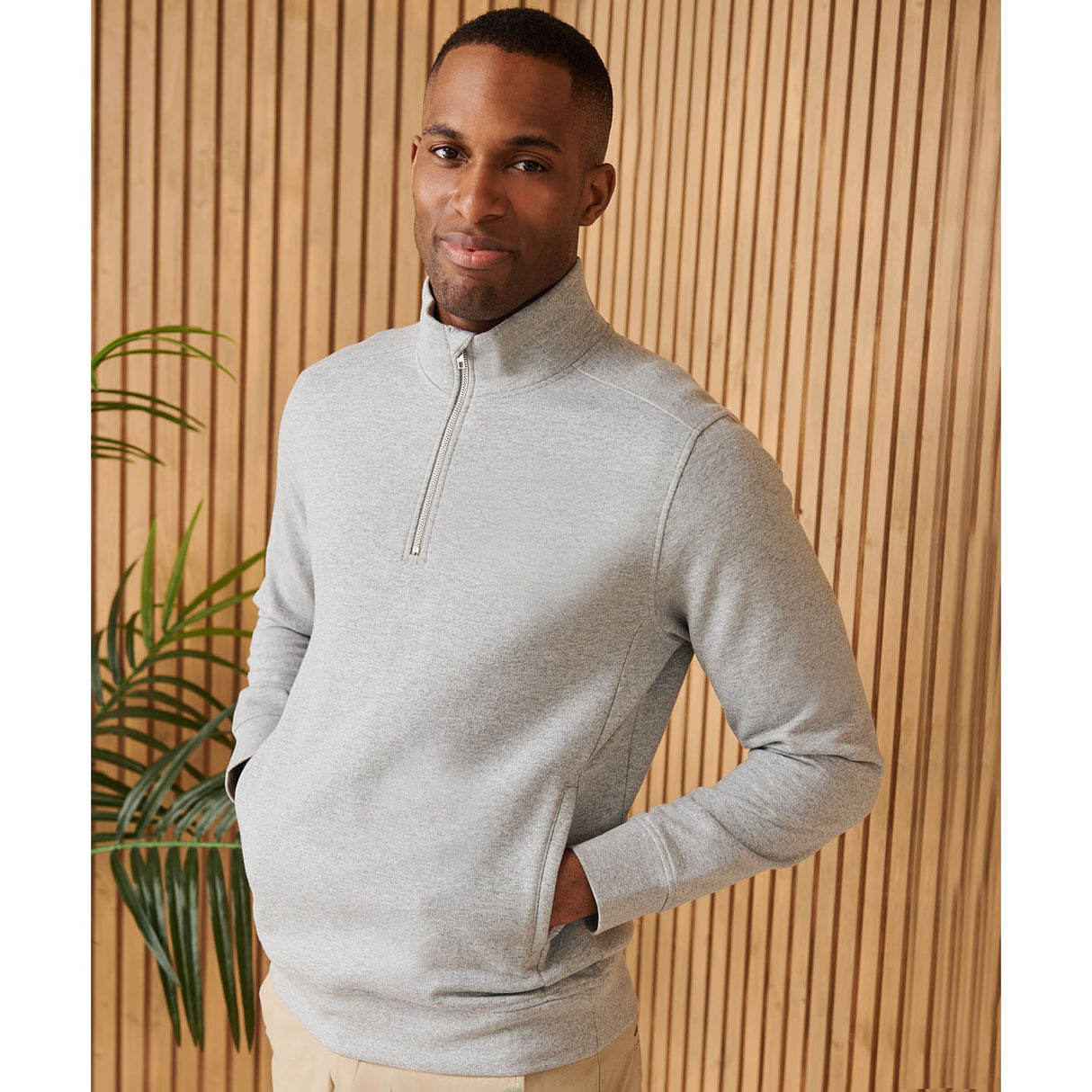 Henbury Unisex Sustainable ¼-Zip Sweatshirt
