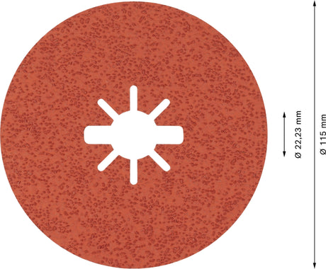 Bosch Professional Expert R782 Prisma Ceramic X-LOCK Fibre Disc - 115mm, G36, 5-pc, 22.23mm