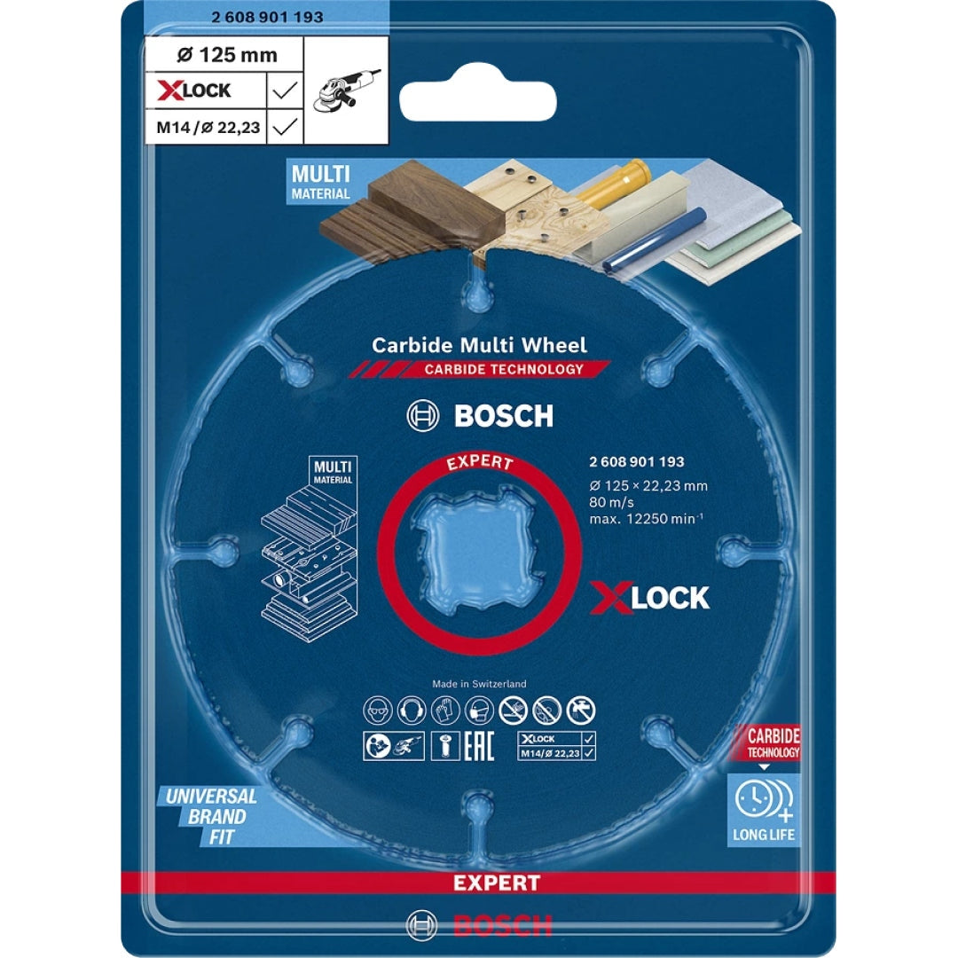 Bosch Professional Expert X-LOCK Carbide Multi Wheel Cutting Disc - 125mm x 1mm x 22.23mm