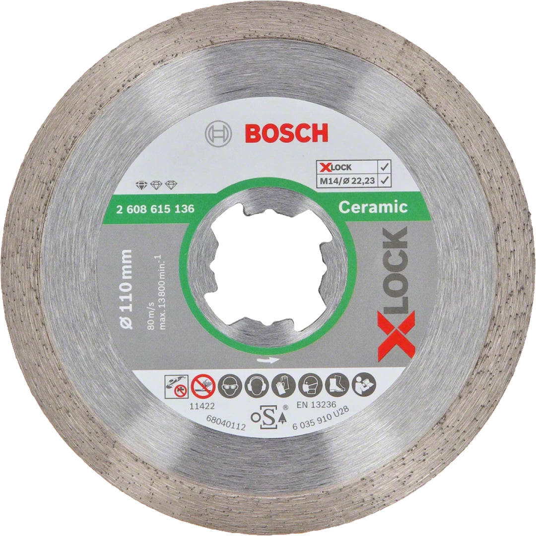 Bosch Professional X-LOCK Ceramic Diamond Cutting Disc - 110x22.23x1.6x7.5 mm Standard