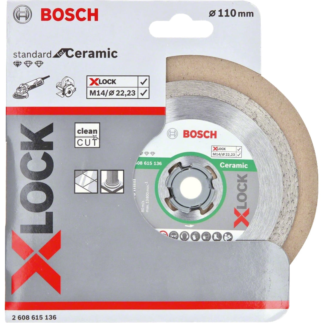 Bosch Professional X-LOCK Ceramic Diamond Cutting Disc - 110x22.23x1.6x7.5 mm Standard