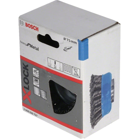 Bosch Professional X-LOCK Cup Brush - Knotted, Steel, 75mm, 0.35mm Thickness