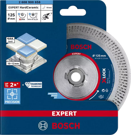 Bosch Professional HardCeramic X-LOCK Diamond Cutting Disc - 125mm x 22.23mm x 1.6mm x 10mm