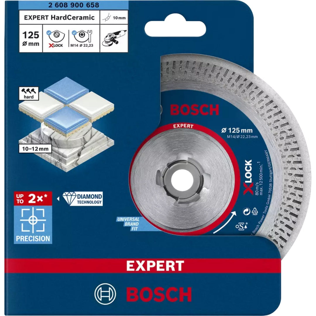 Bosch Professional HardCeramic X-LOCK Diamond Cutting Disc - 125mm x 22.23mm x 1.6mm x 10mm