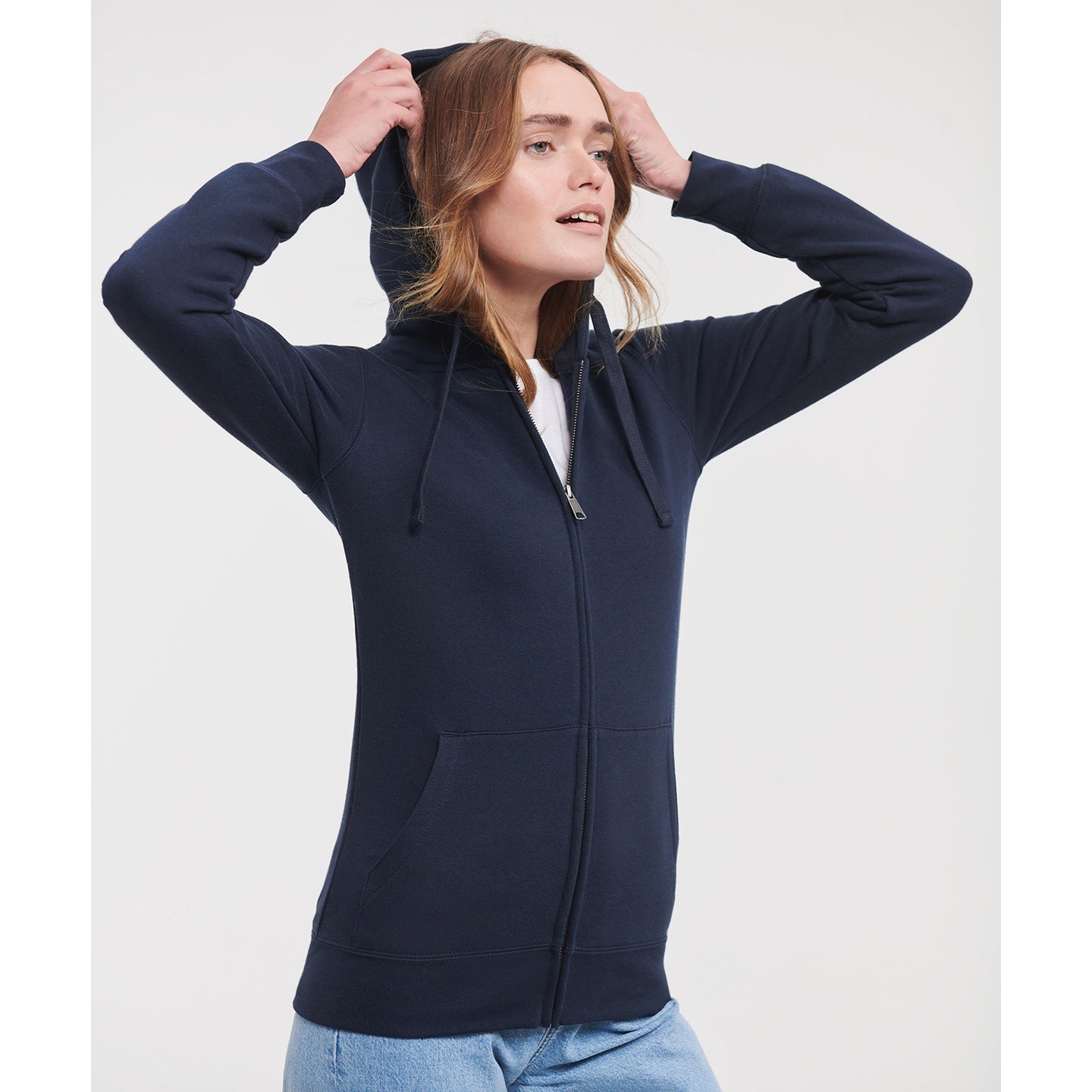 Russell Europe Women's Authentic Zipped Hooded Sweatshirt