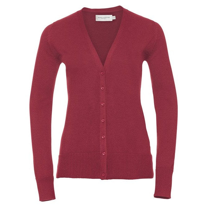 Russell Collection Women's V-Neck Knitted Cardigan