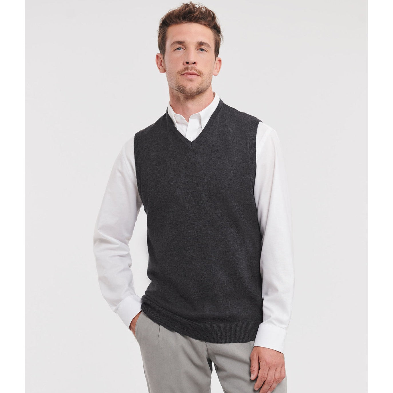 Russell Collection V-Neck Sleeveless Knitted Sweater