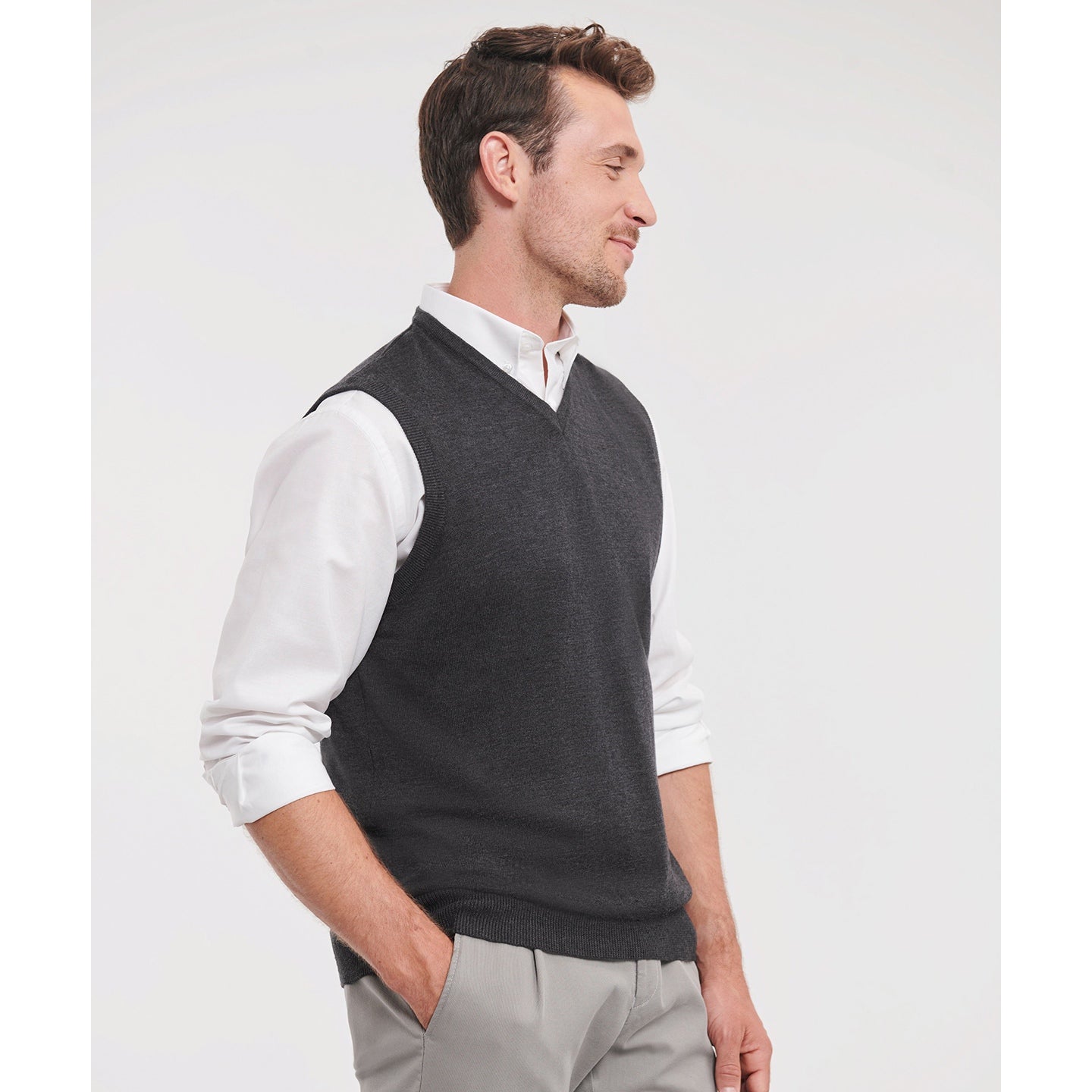 Russell Collection V-Neck Sleeveless Knitted Sweater