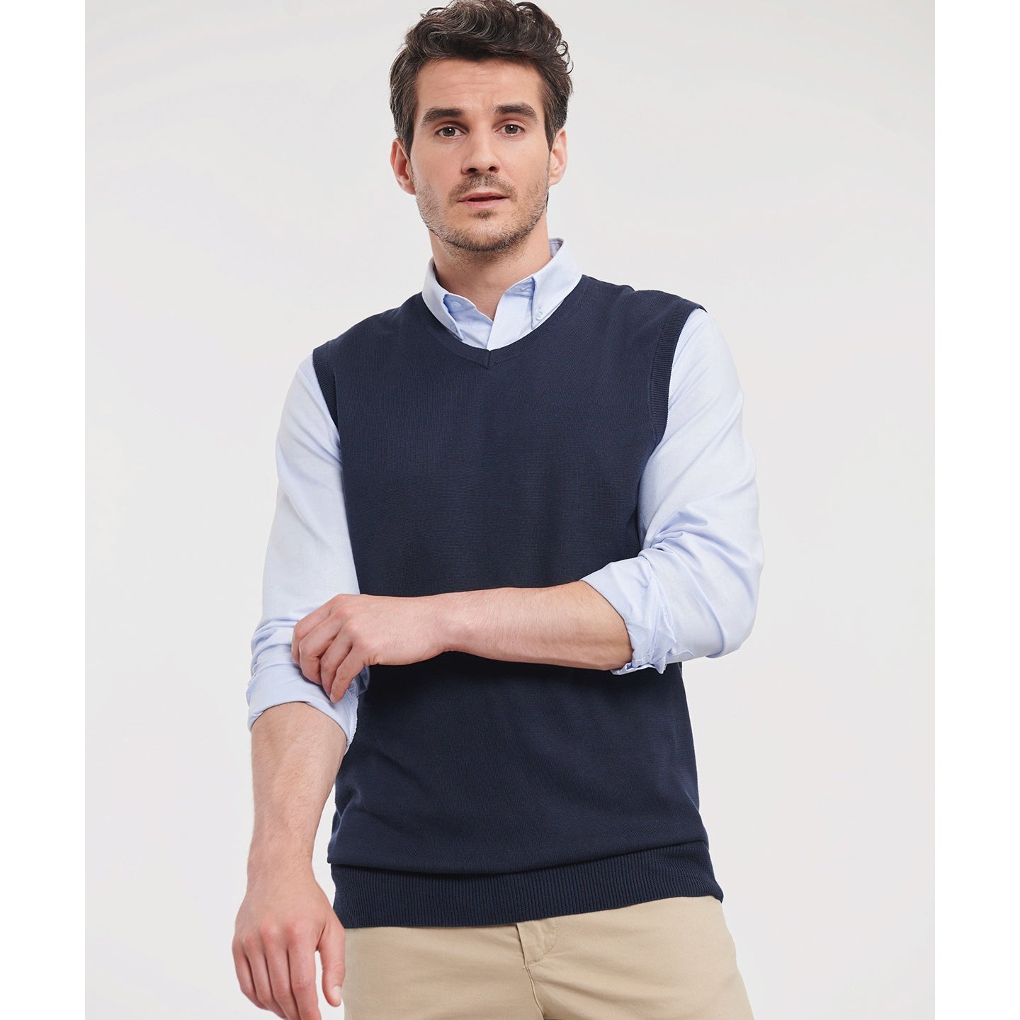 Russell Collection V-Neck Sleeveless Knitted Sweater