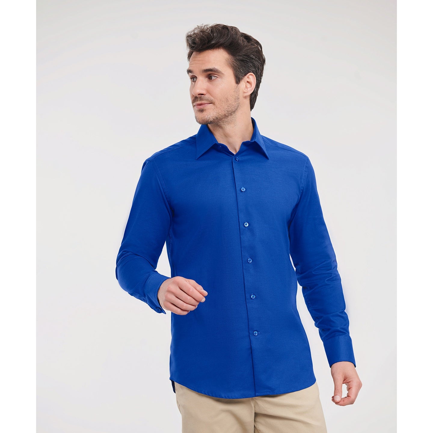 Russell Collection Long Sleeve Easycare Tailored Oxford Shirt