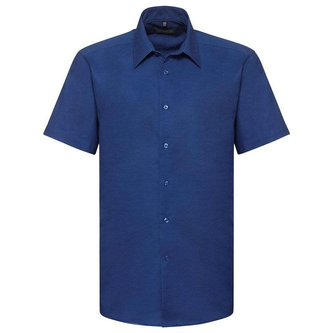 Russell Collection Short Sleeve Easycare Tailored Oxford Shirt